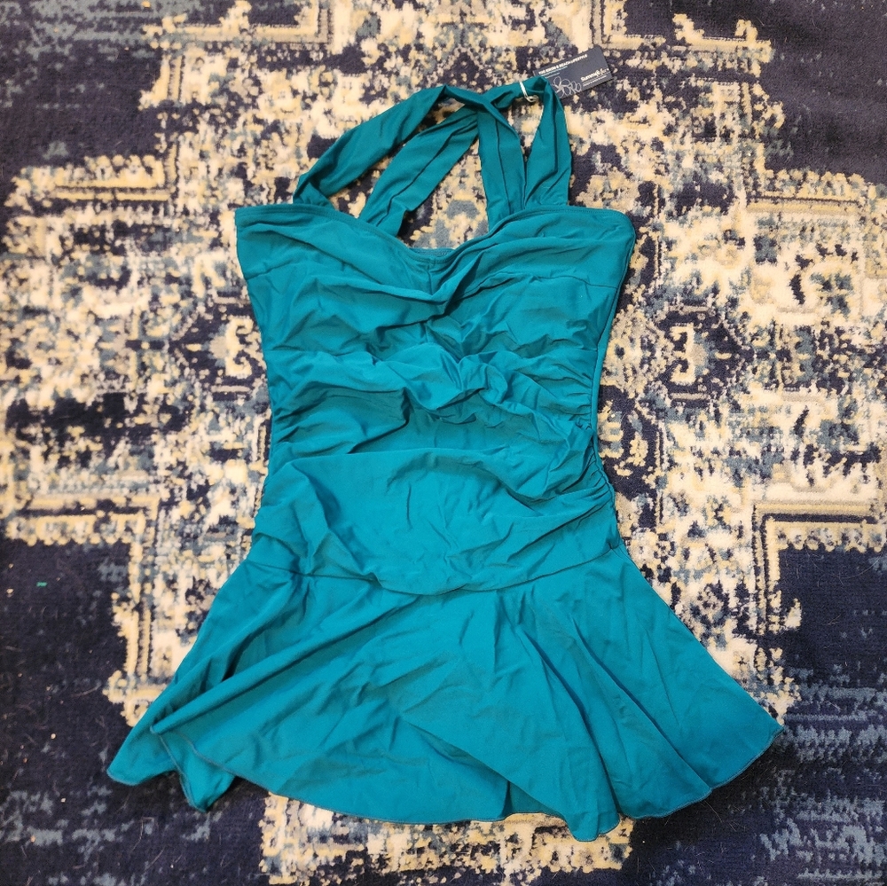 Teal swim dress